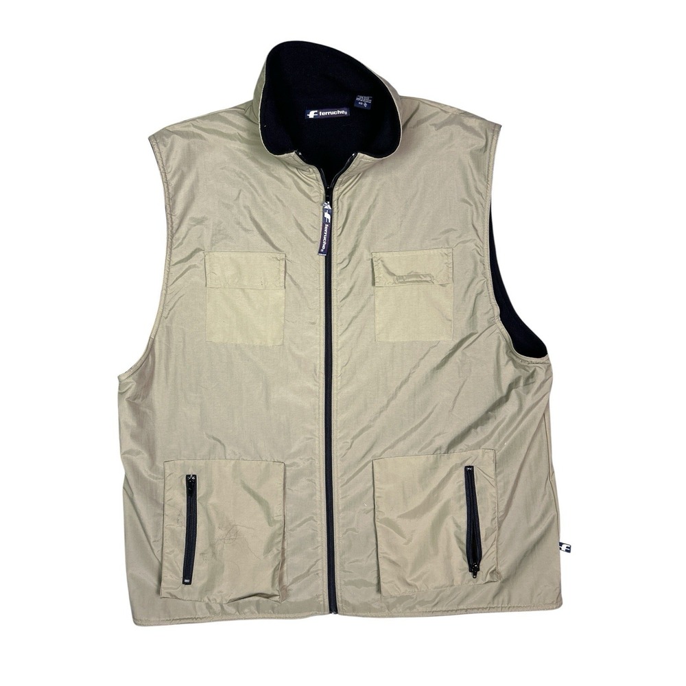 Ferruche Fleece‎ Lined Full Zip Pocketed Vest Men's Size XL